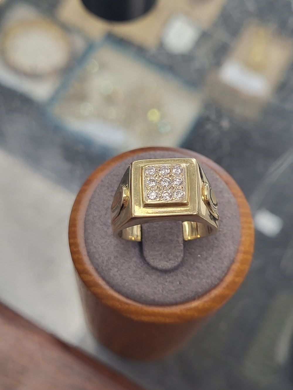 14K Gold Mens Diamond Ring Size 7.5